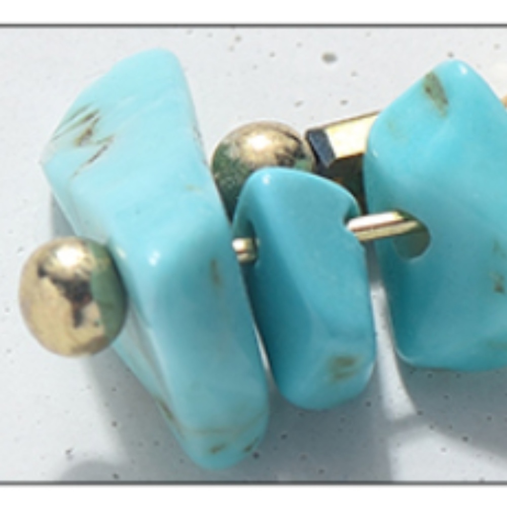 Bowknot Turquoise Stone Drop Earrings - Picture 4 of 4